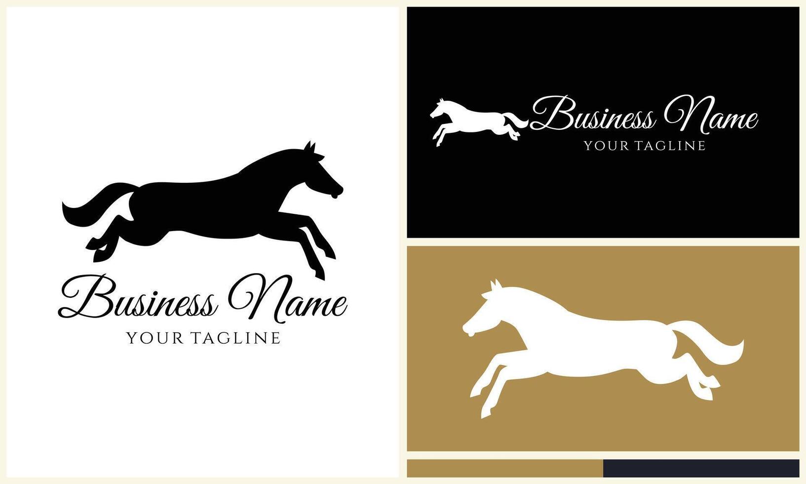 silhouette cowboy horseman logo template vector