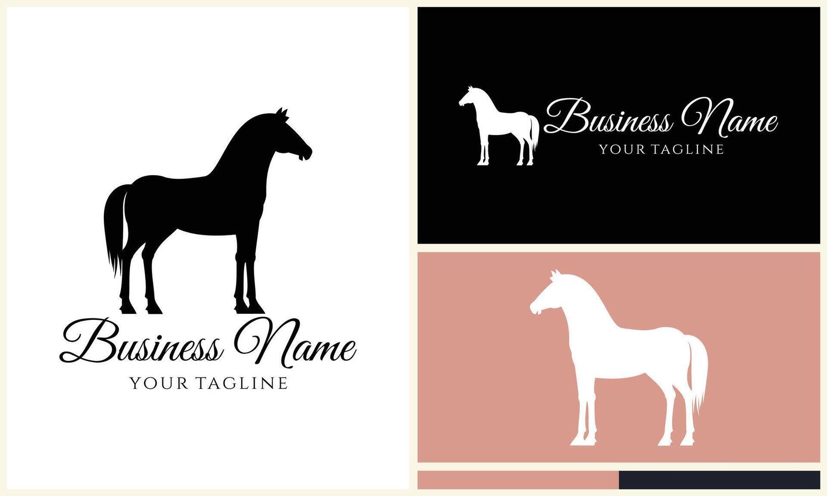 silhouette cowboy horseman logo template vector