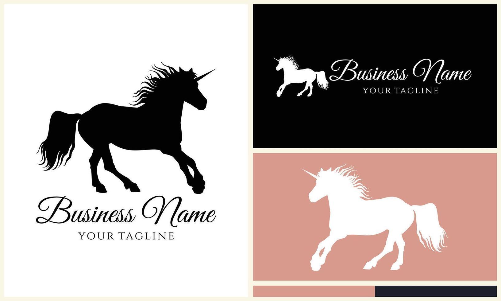 silhouette cowboy horseman logo template vector