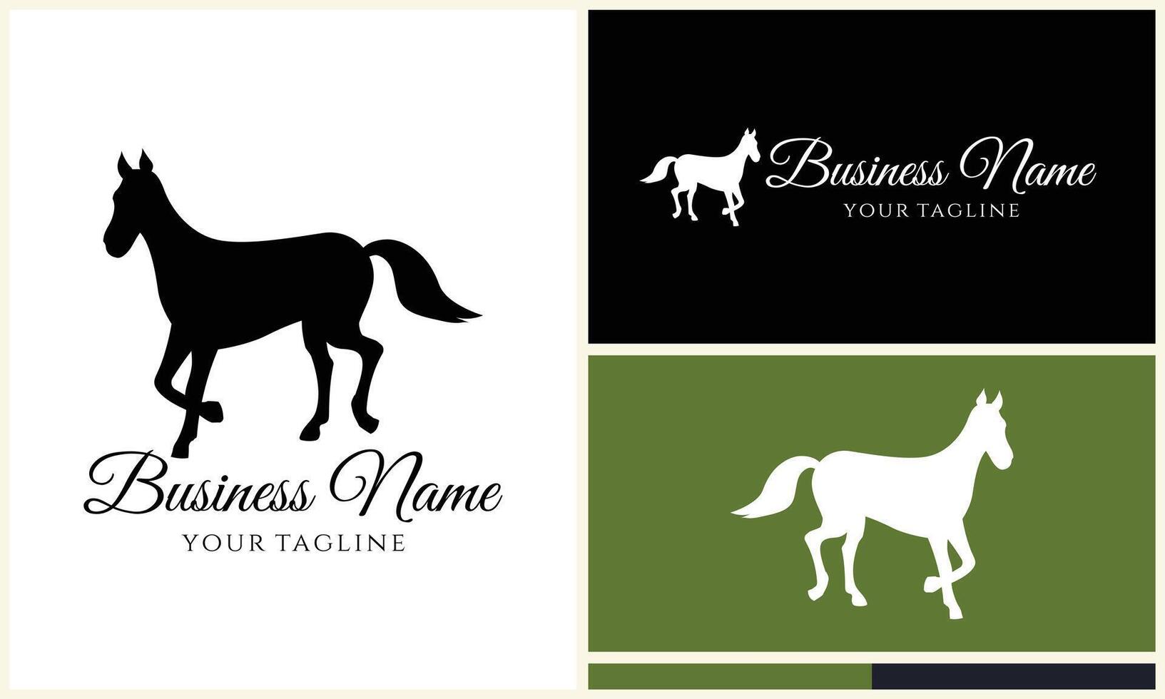 silhouette donkey horse logo template vector