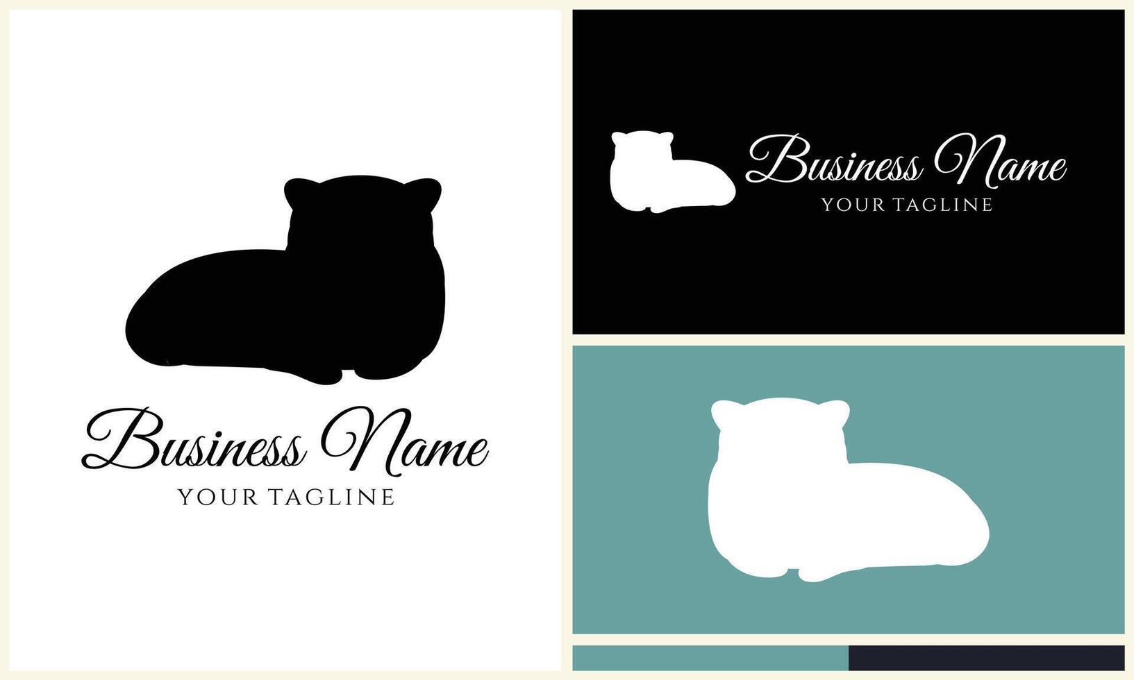 silhouette cat vector logo template
