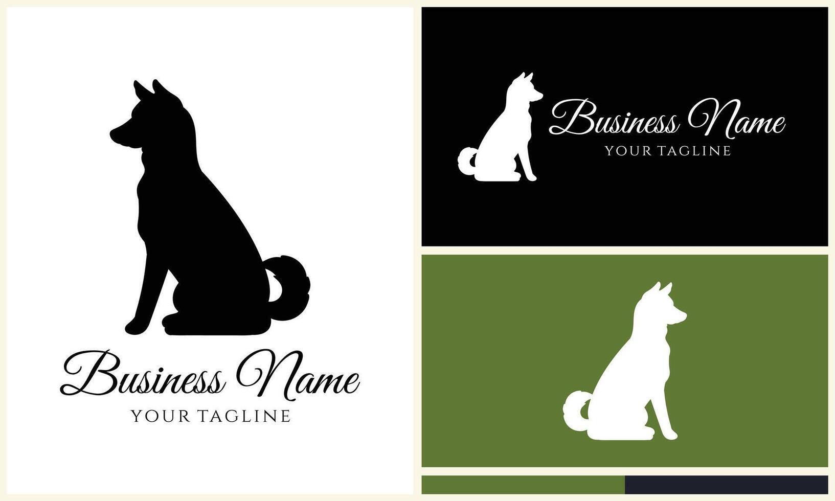 silhouette dog bulldog logo template vector