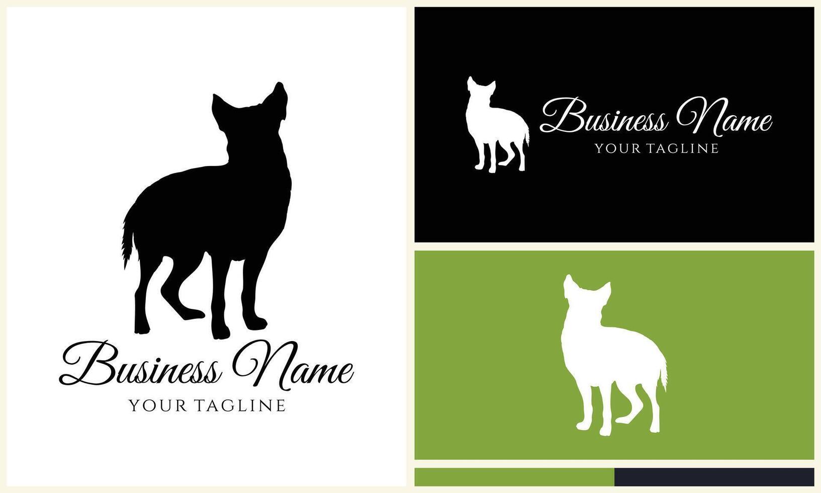 silhouette dog bulldog logo template vector