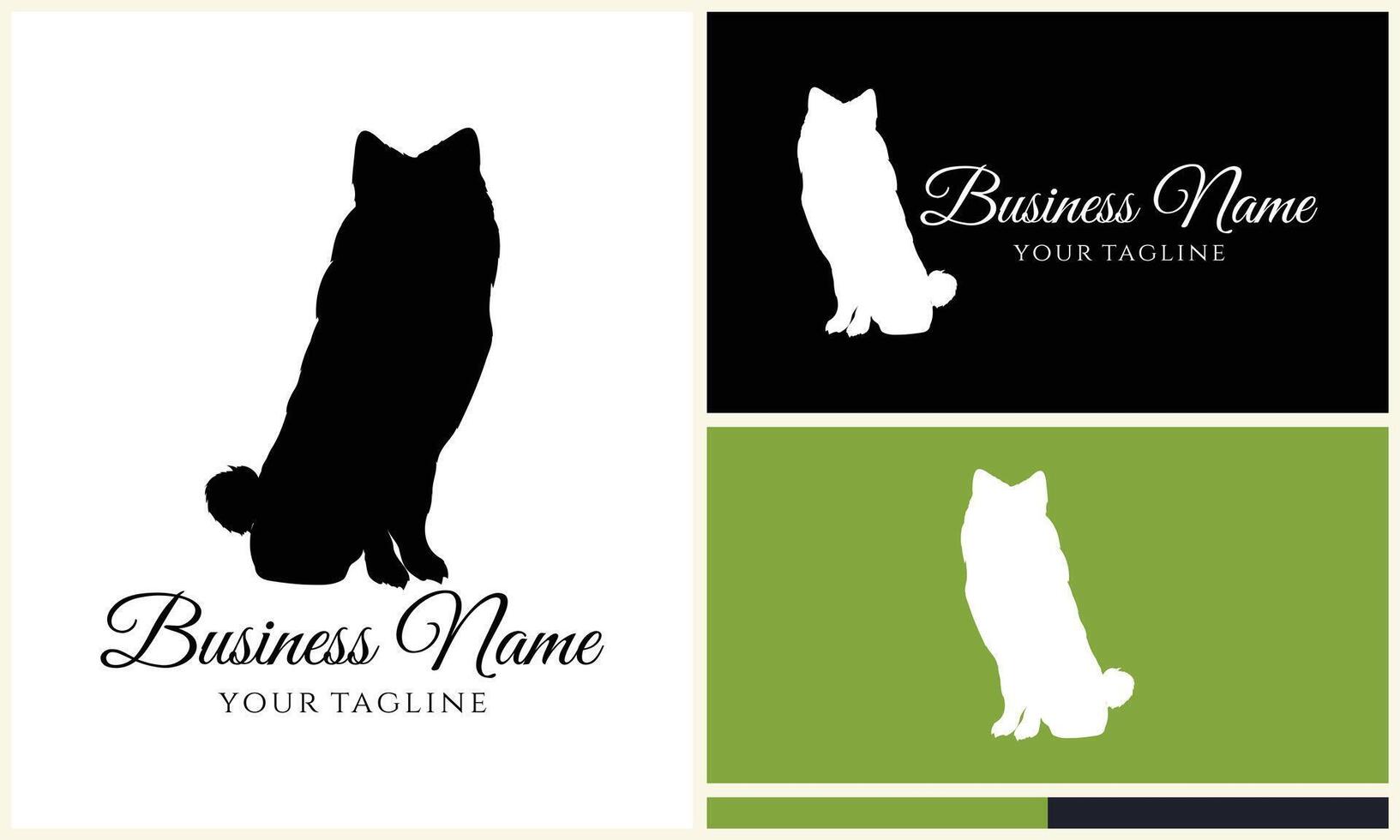 silhouette dog bulldog logo template vector