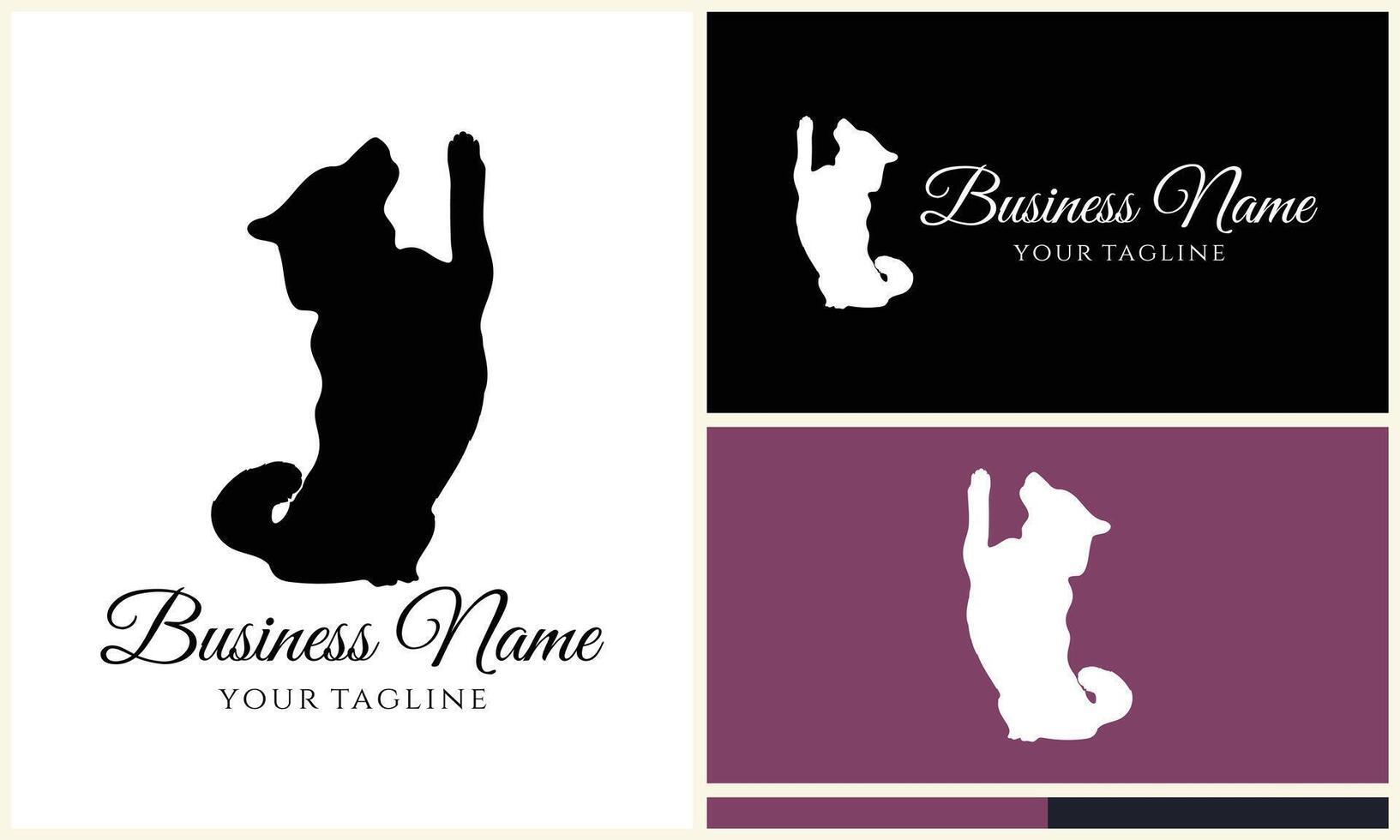 silhouette dog bulldog logo template vector