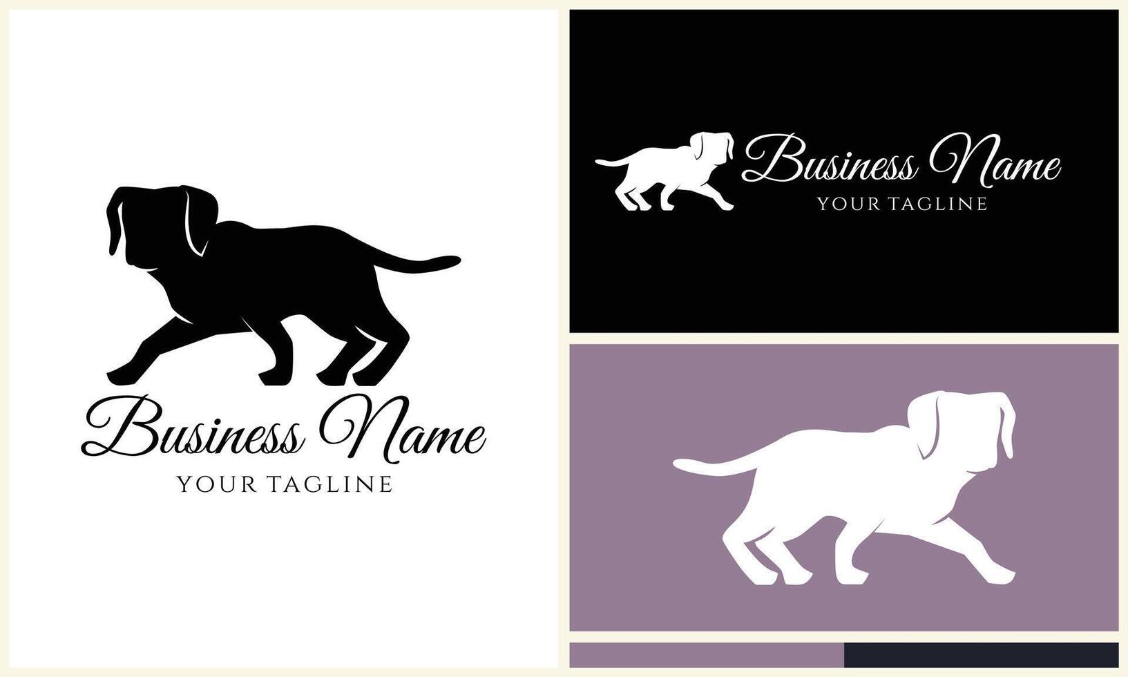 silhouette dog bulldog logo template vector