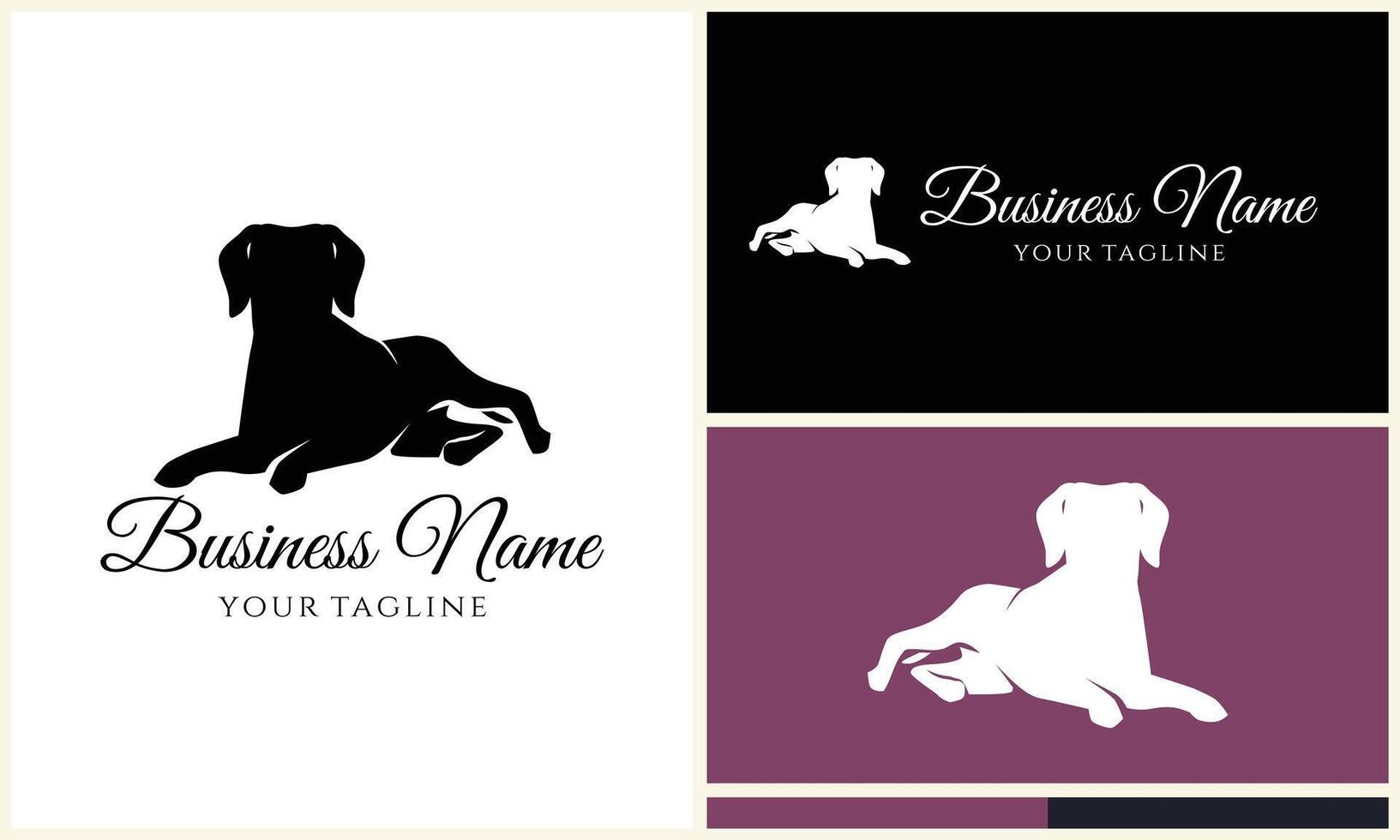 silhouette dog bulldog logo template vector