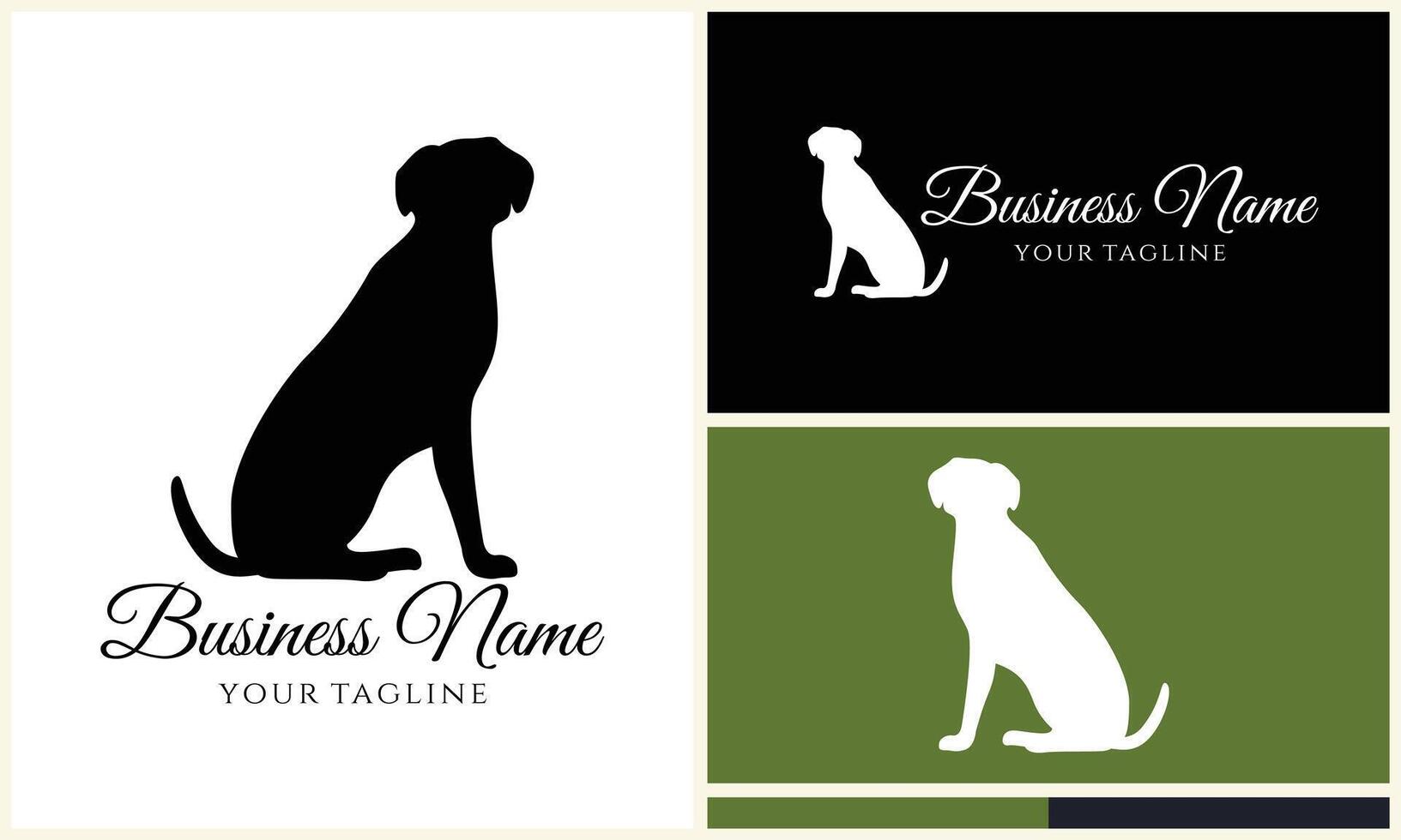 silhouette dog bulldog logo template vector