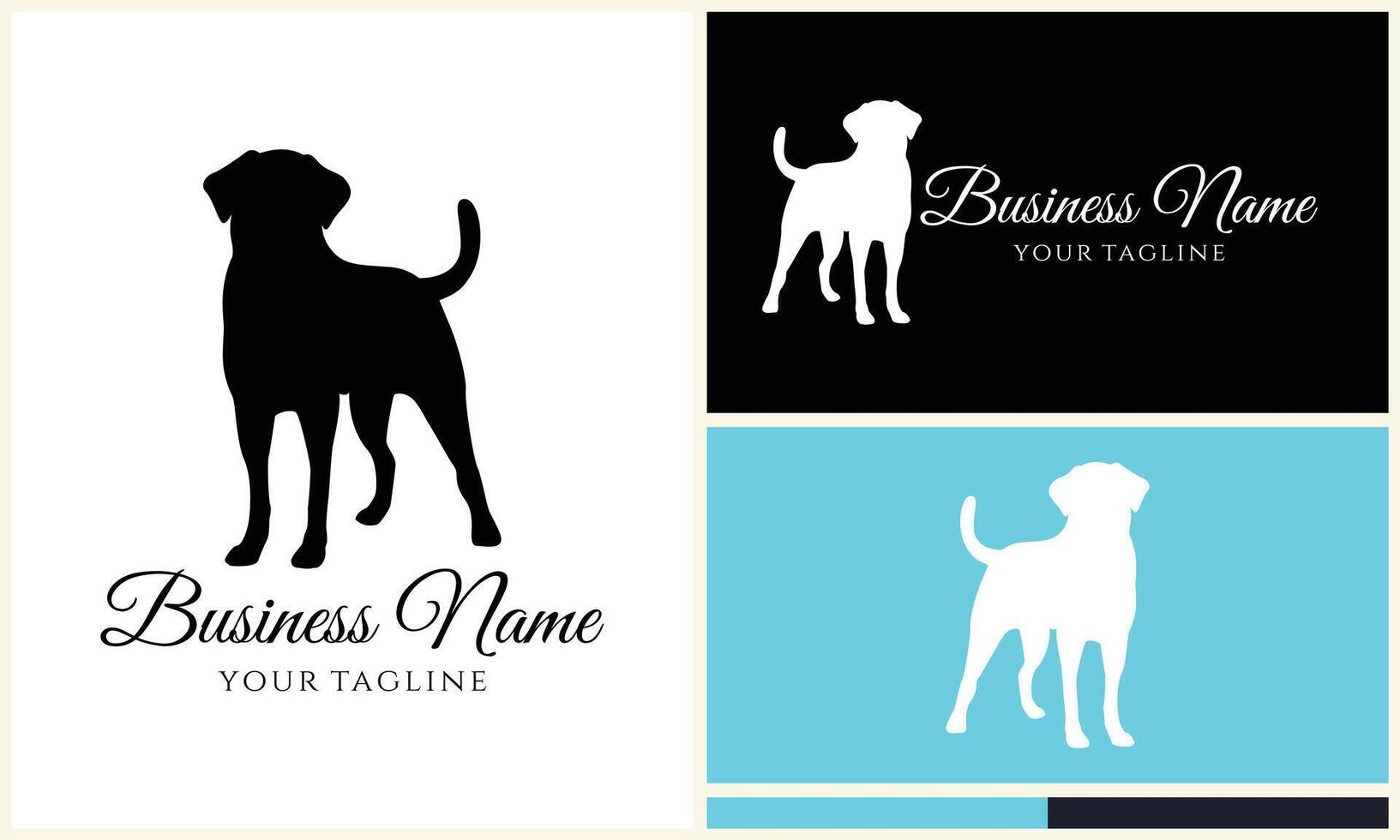 silhouette dog bulldog logo template vector