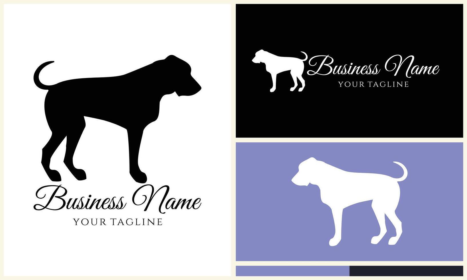 silhouette dog bulldog logo template vector