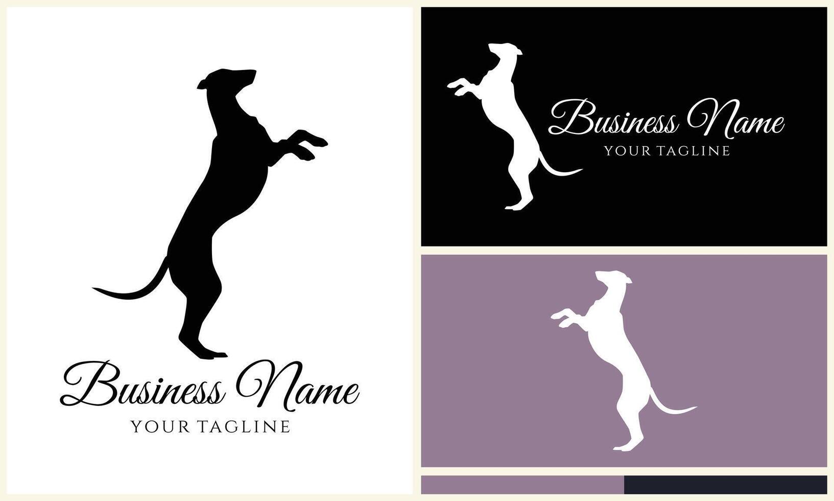 silhouette dog bulldog logo template vector