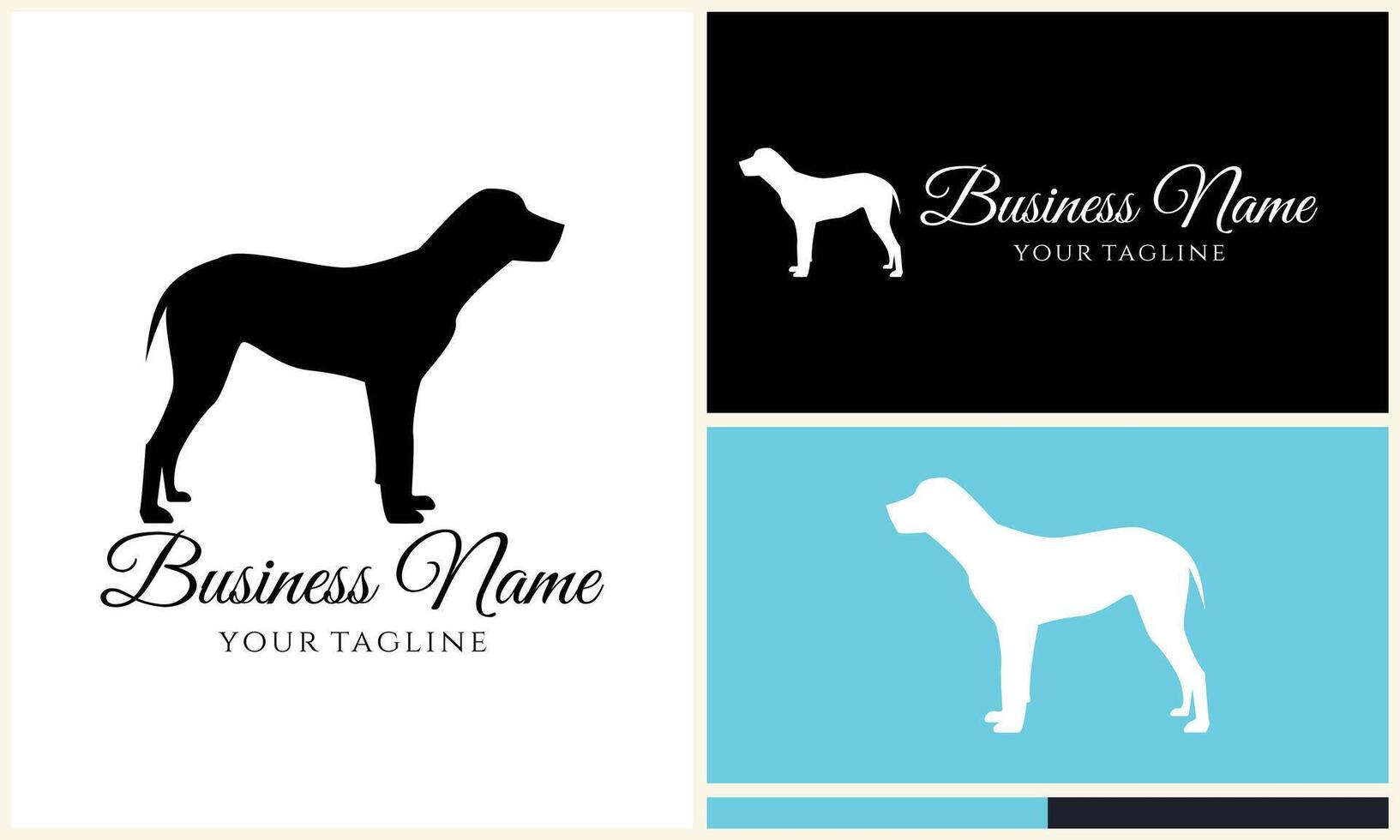 silhouette dog bulldog logo template vector