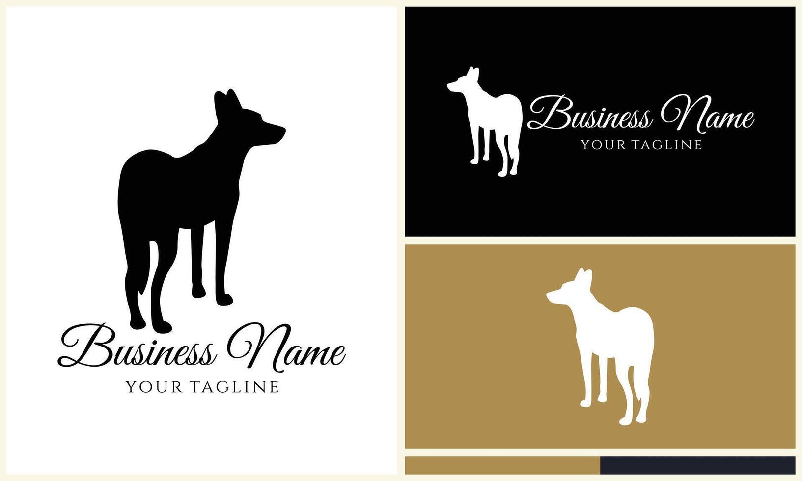 silhouette dog bulldog logo template vector