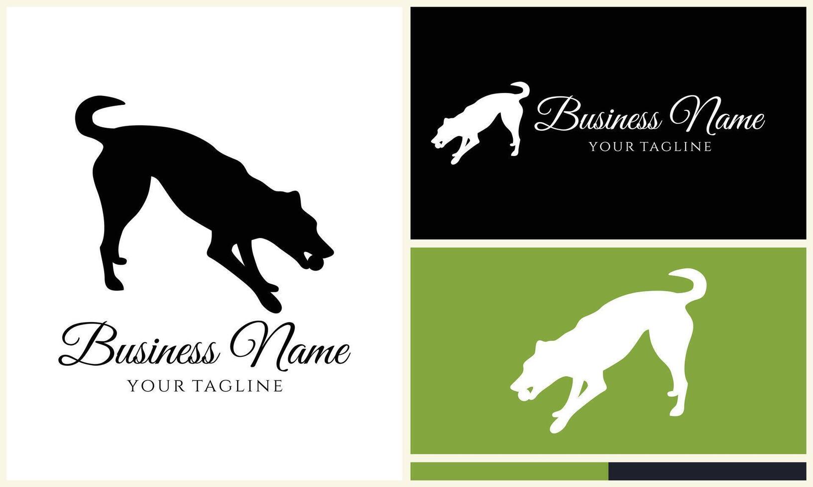 silhouette dog bulldog logo template vector