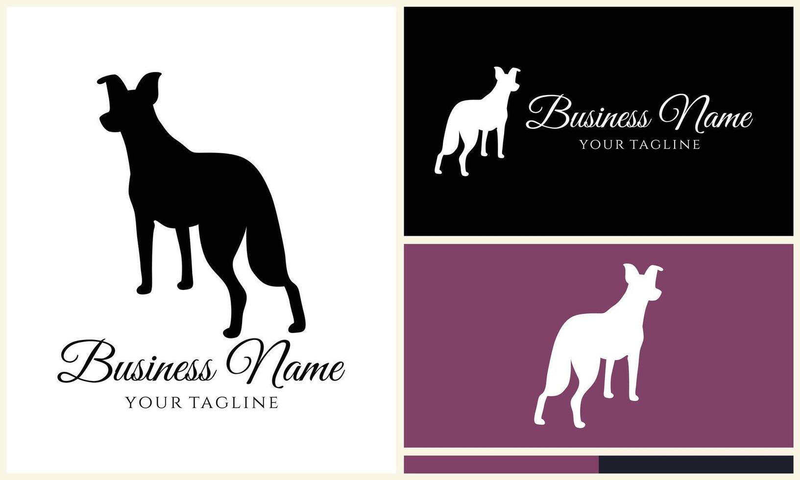 silhouette dog bulldog logo template vector