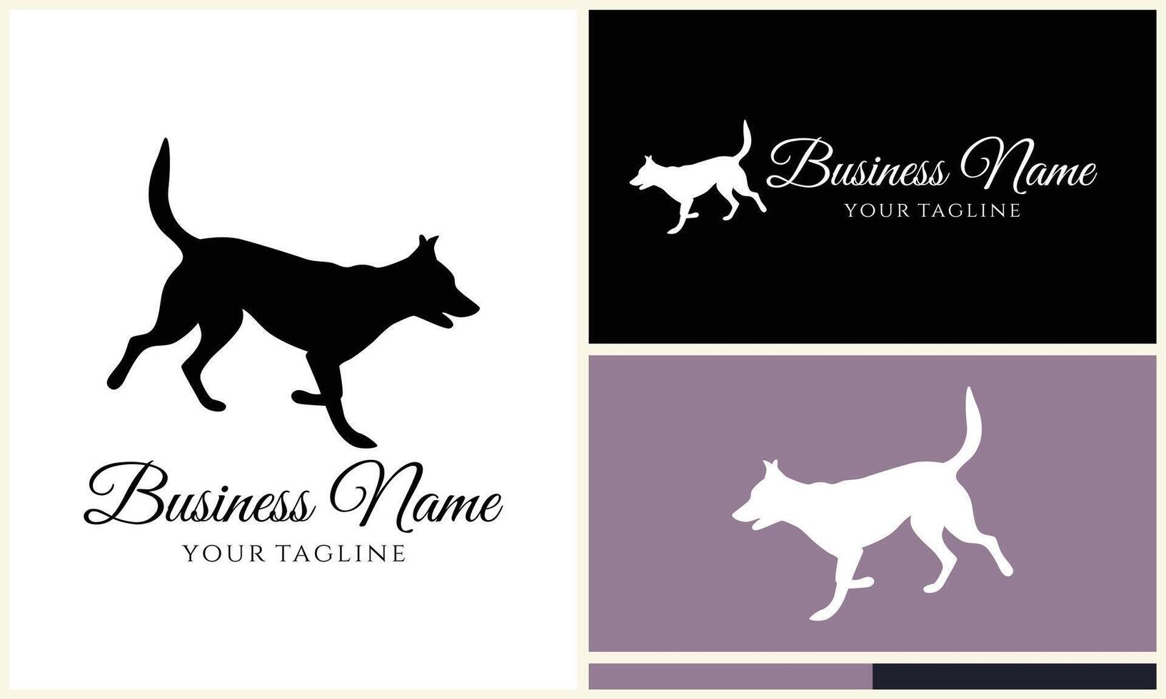 silhouette dog bulldog logo template vector