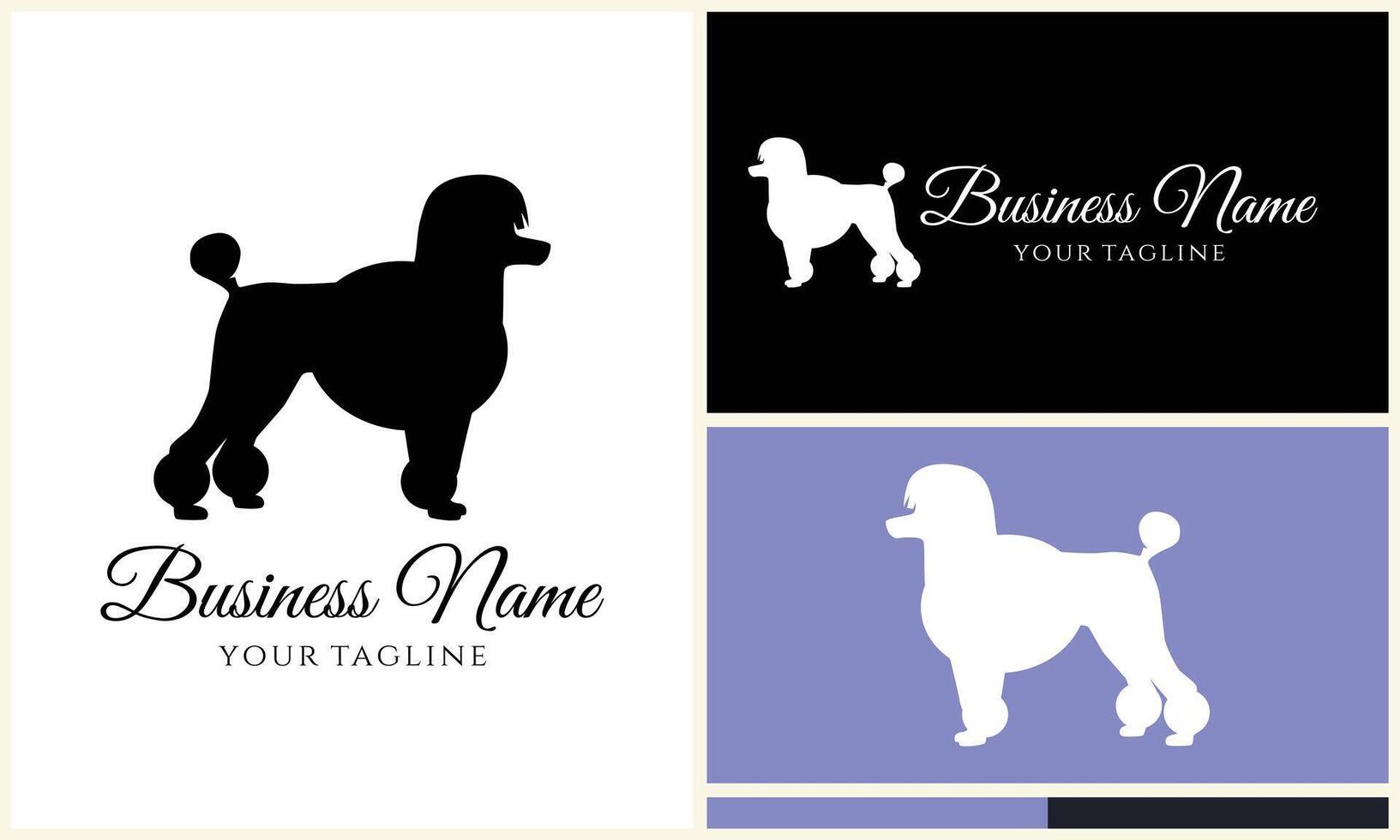 silhouette dog bulldog logo template vector