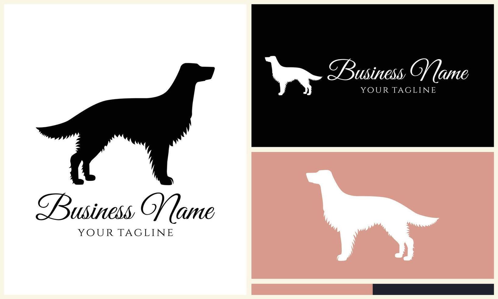 silhouette dog bulldog logo template vector