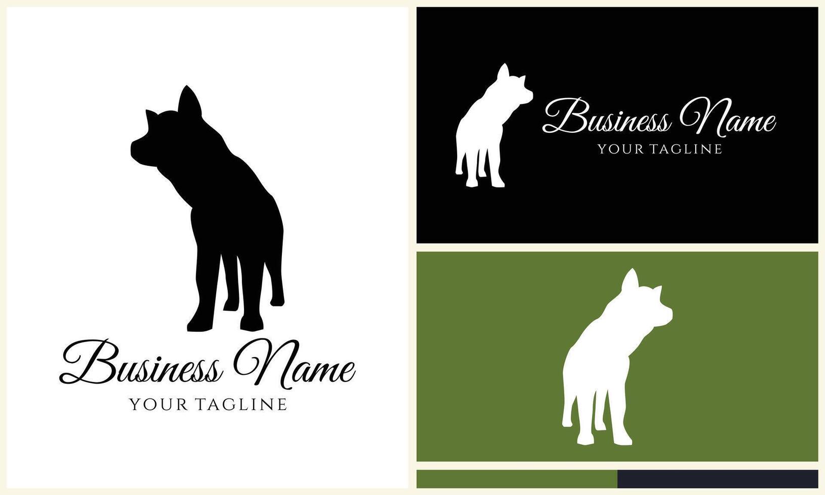 silhouette dog bulldog logo template vector