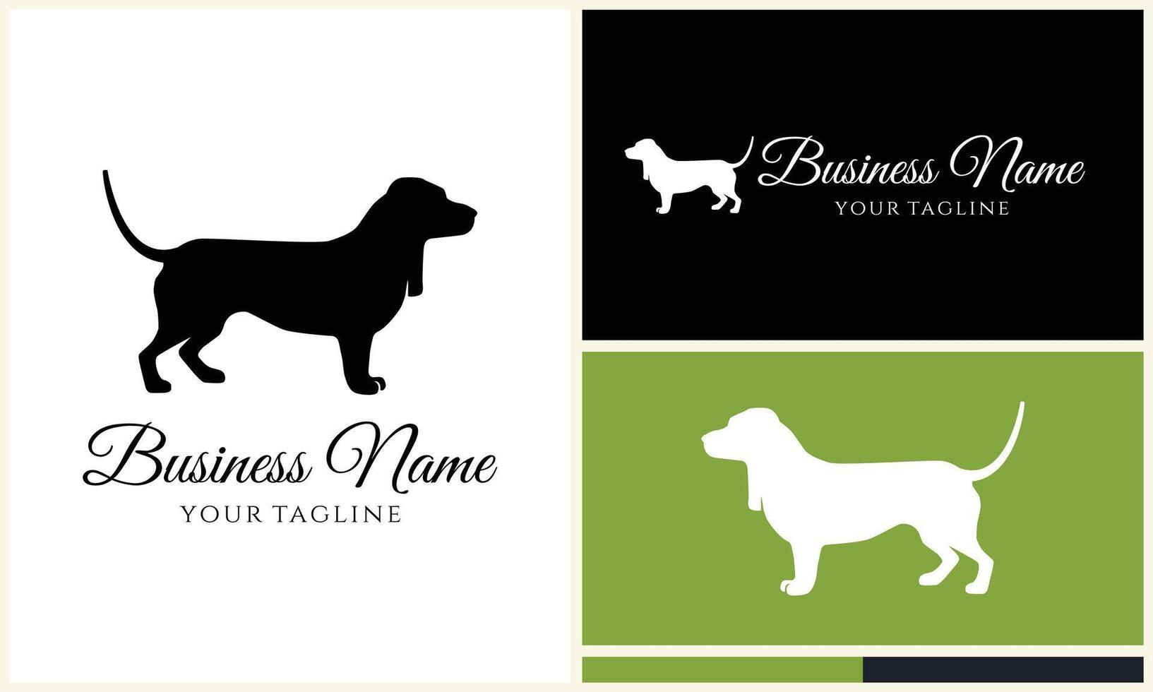 silhouette dog bulldog logo template vector