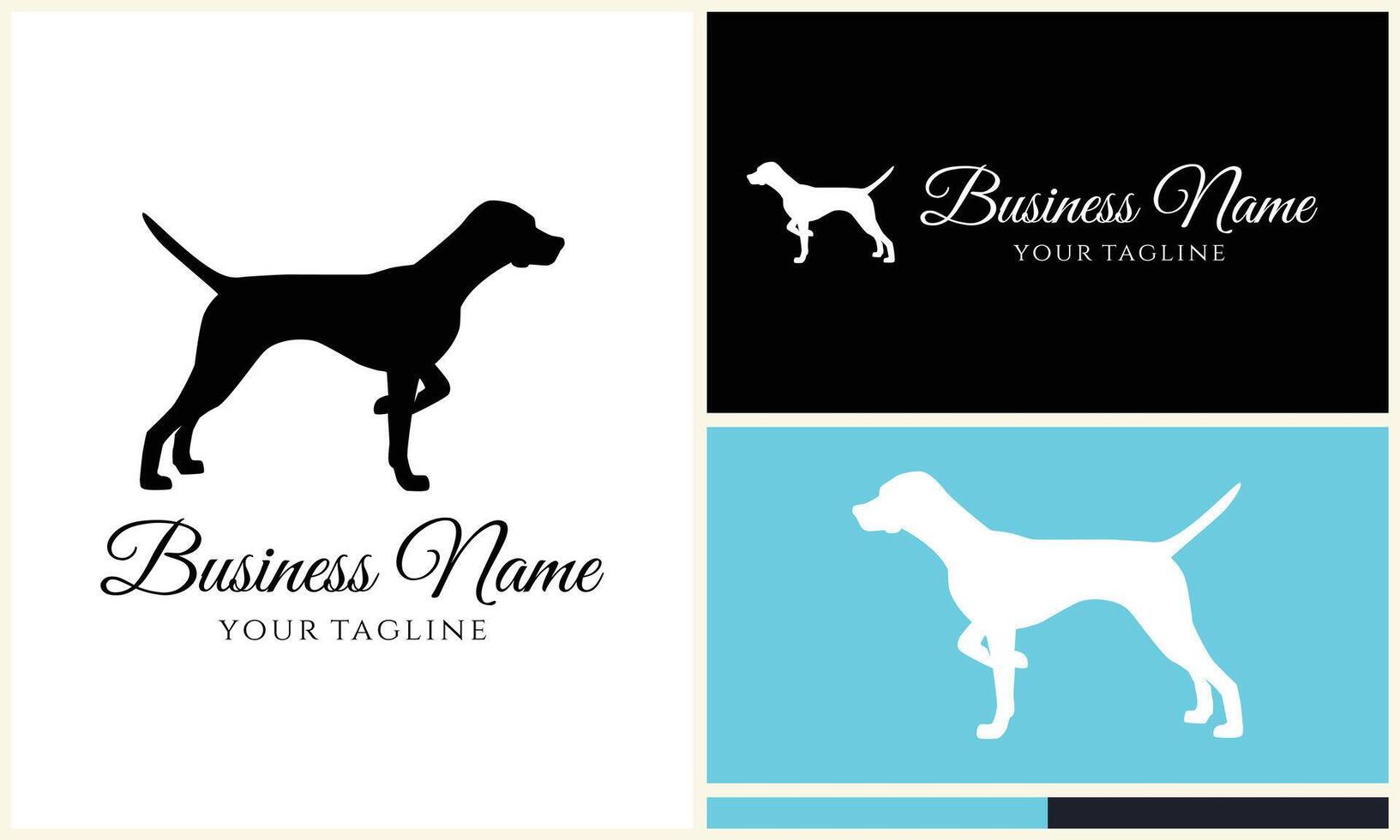 silhouette dog bulldog logo template vector