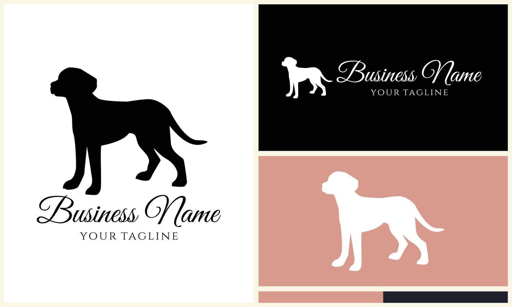 silhouette dog bulldog logo template vector