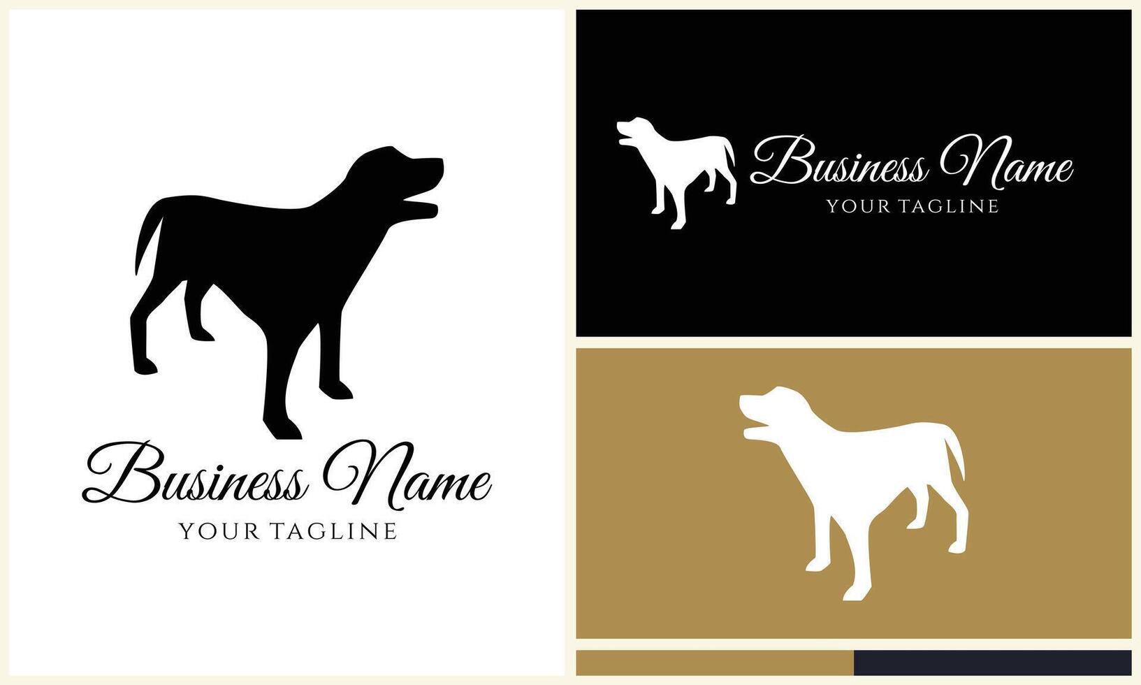 silhouette dog bulldog logo template vector