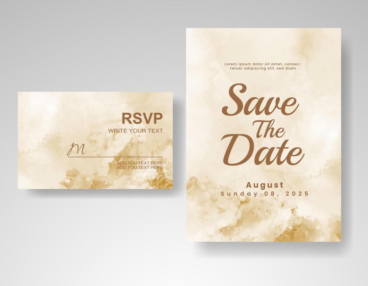 Wedding invitation with abstract watercolor background vector