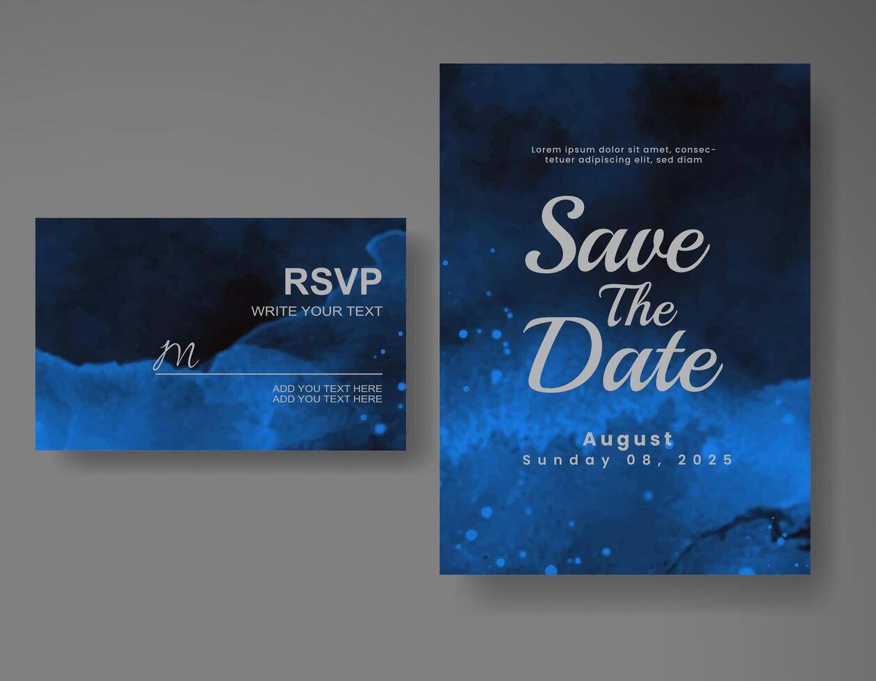 Wedding invitation with abstract watercolor background vector