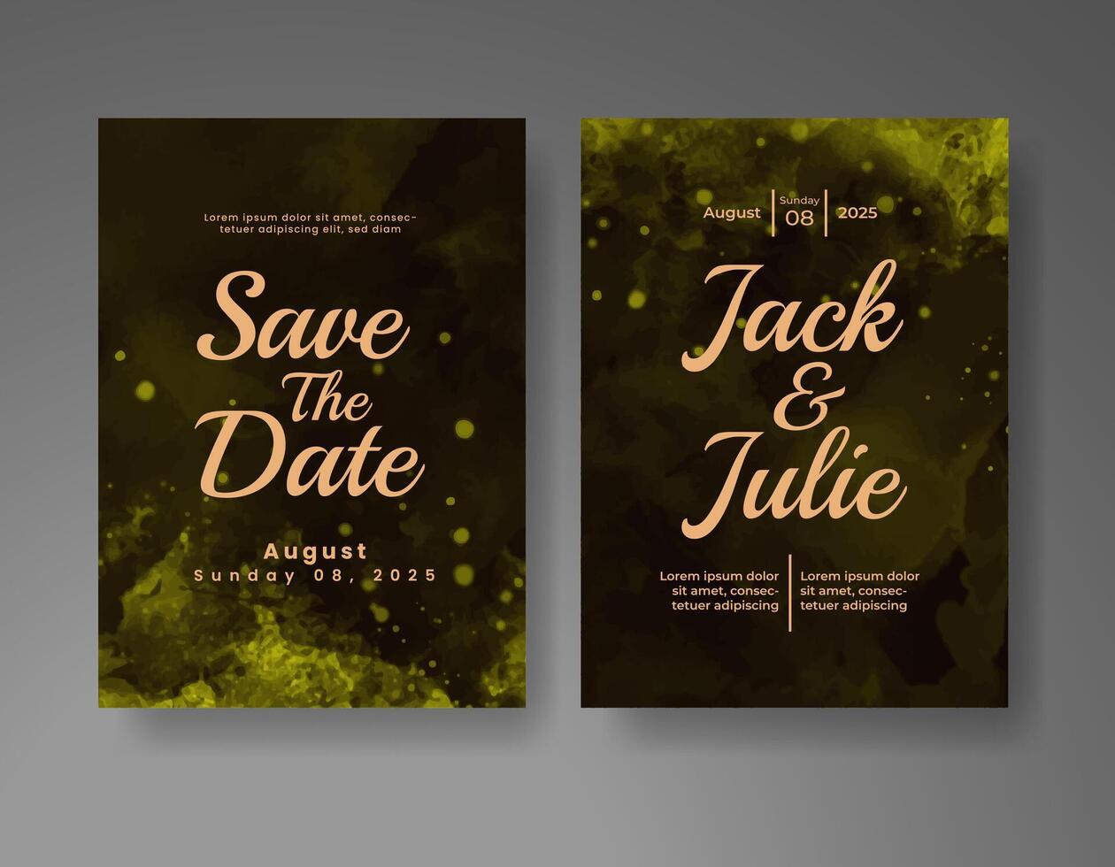 Wedding invitation with abstract watercolor background vector