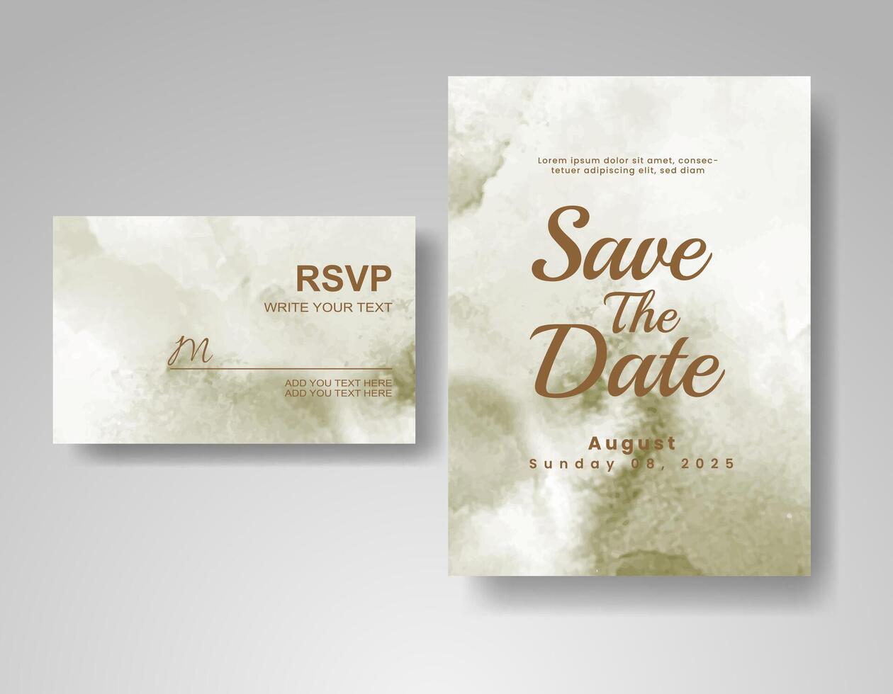 Wedding invitation with abstract watercolor background vector