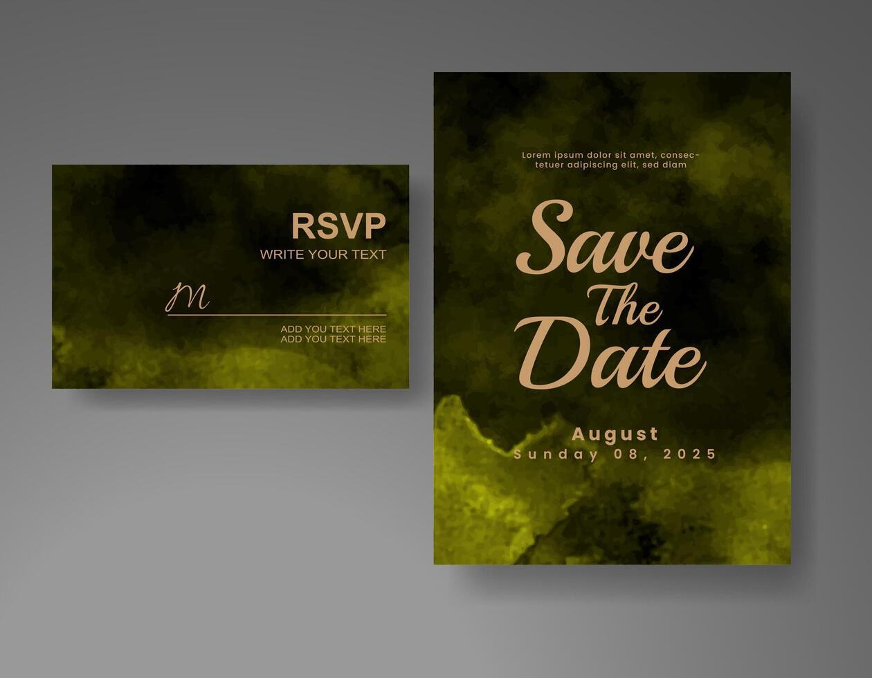 Wedding invitation with abstract watercolor background vector