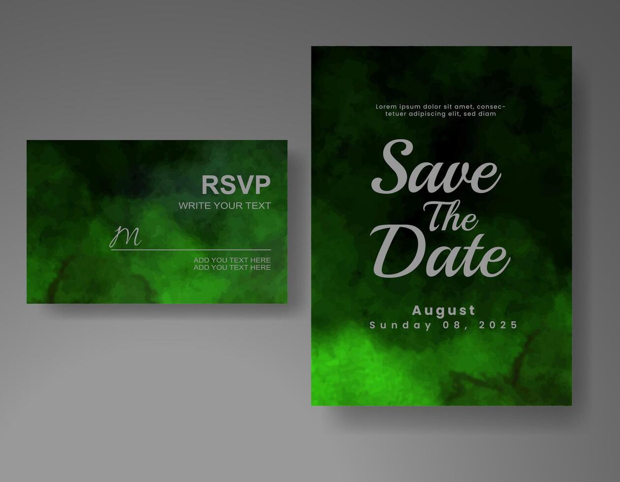 Wedding invitation with abstract watercolor background vector