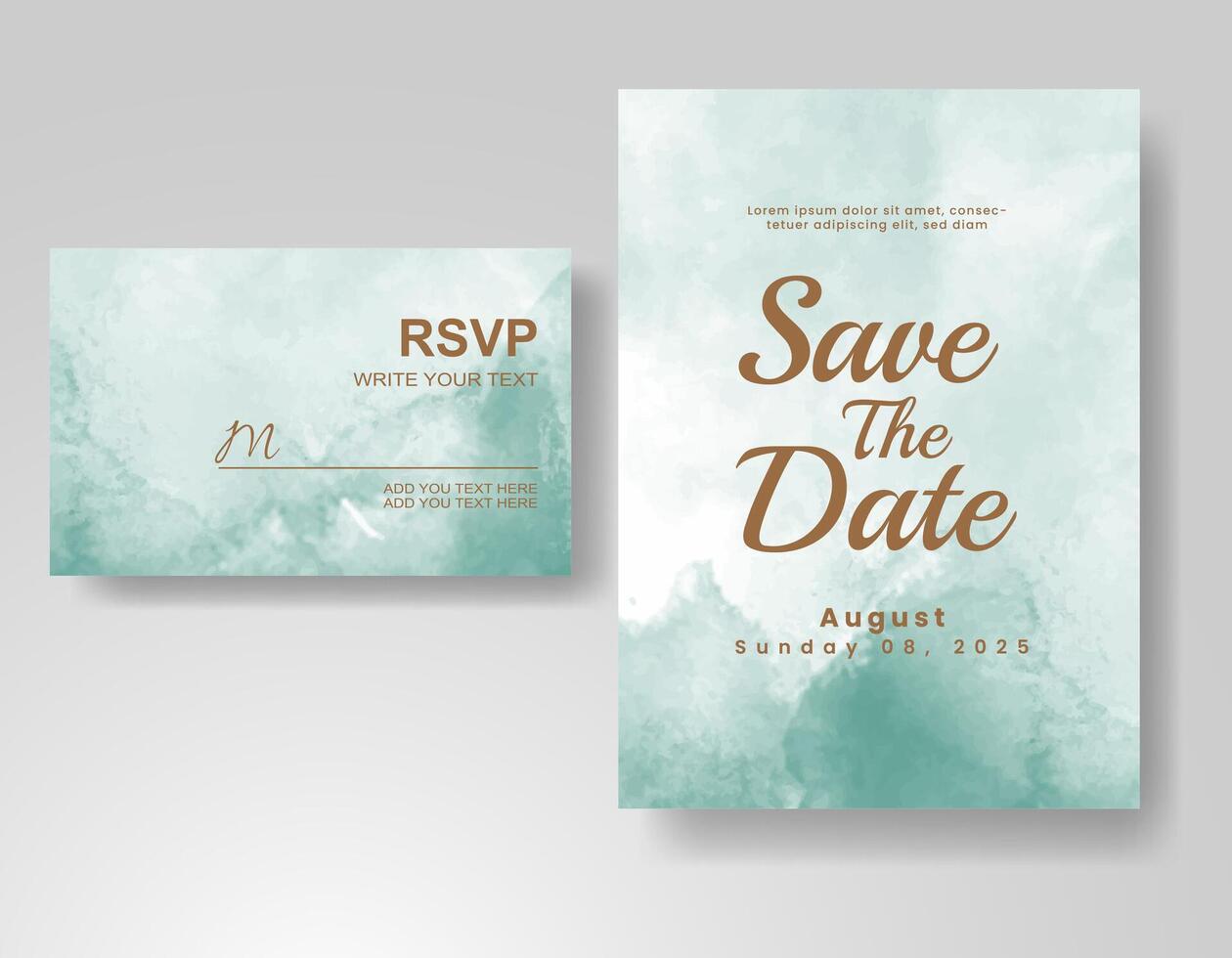 Wedding invitation with abstract watercolor background vector