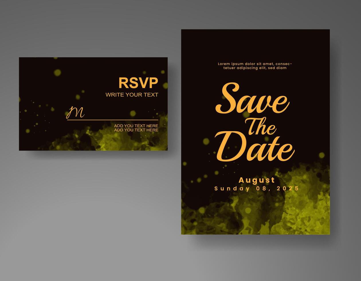 Wedding invitation with abstract watercolor background vector