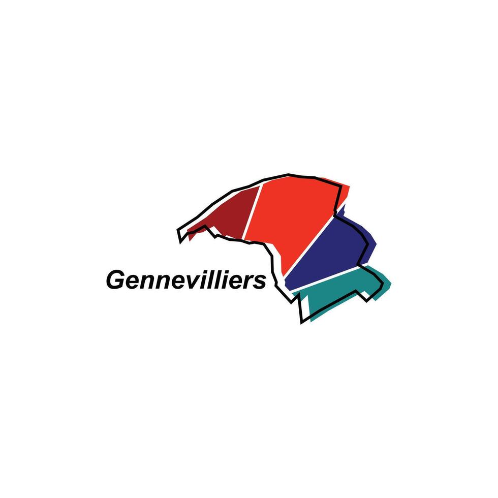 Vector Map of the Gennevilliers. Borders of for your infographic. Vector illustration design template