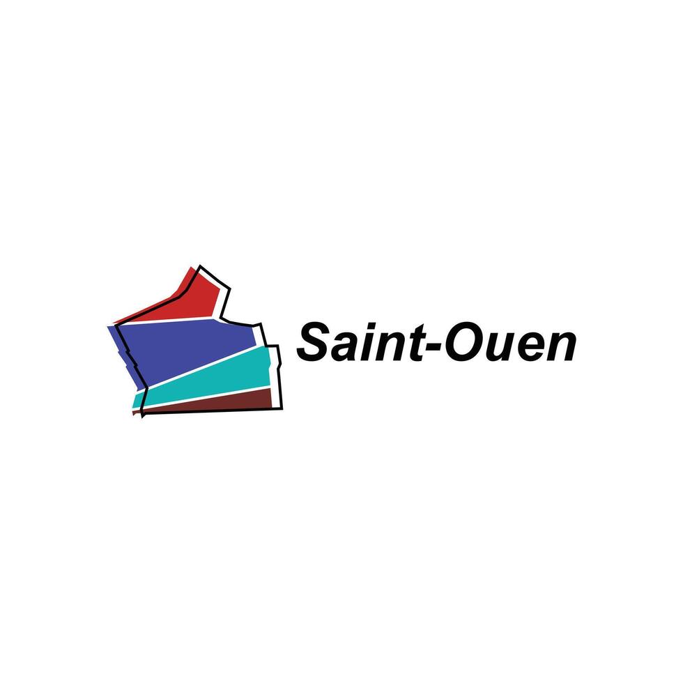 Saint Ouen City map. vector map of France Country colorful design, illustration design template on white background