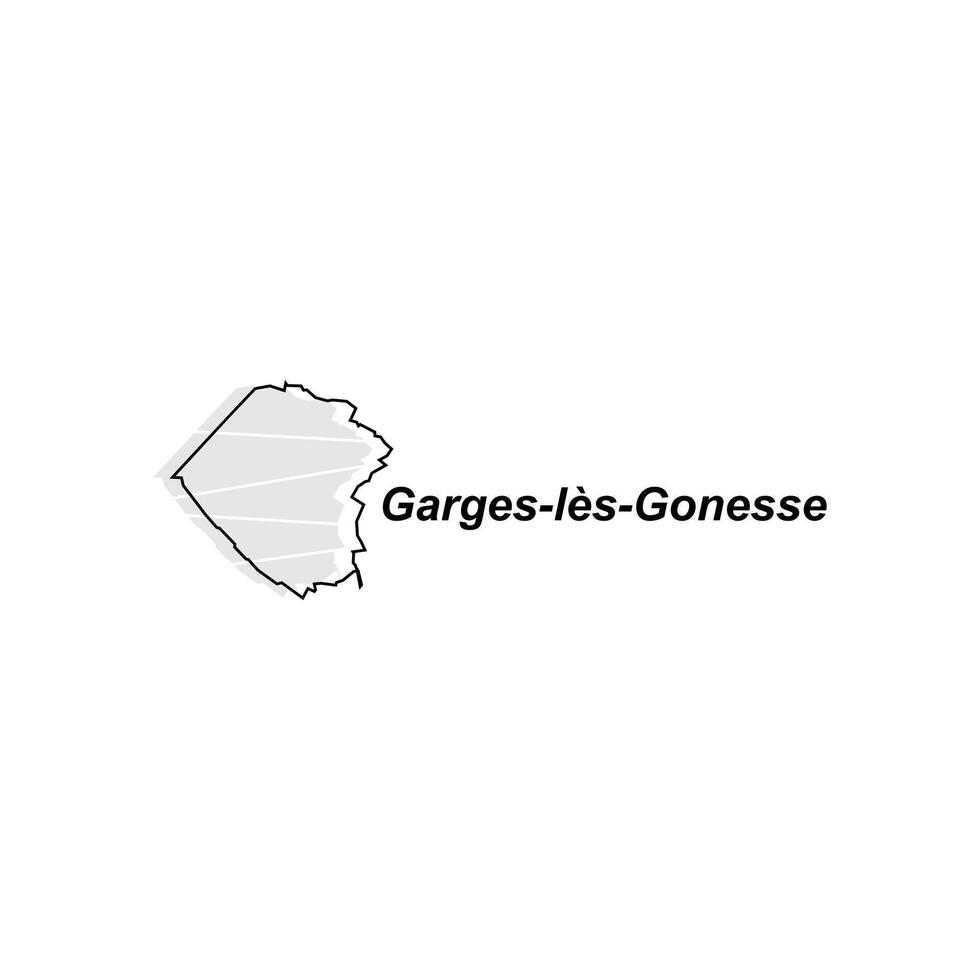 Garges les Gonesse City map. vector map of France Country colorful design, illustration design template on white background