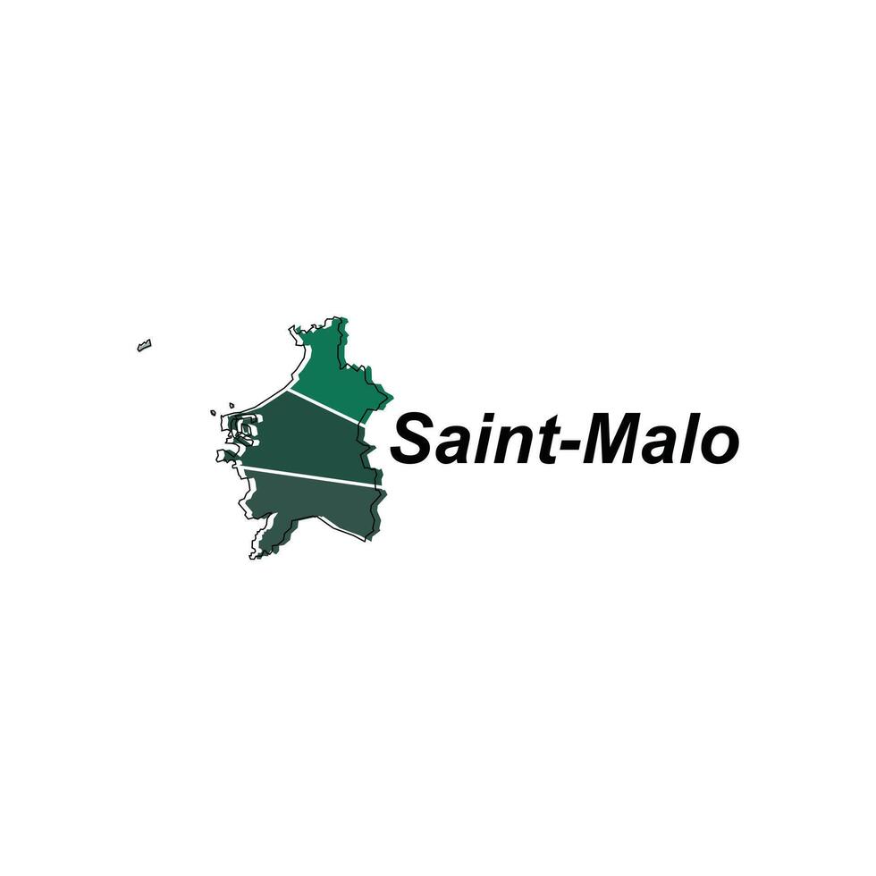 Vector Map of the Saint Malo. Borders of for your infographic. Vector illustration design template