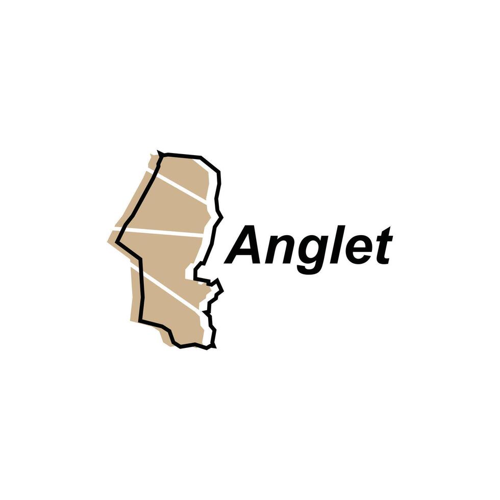 Anglet City map. vector map of France Country colorful design, illustration design template on white background