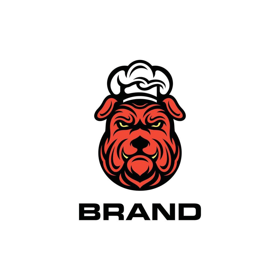 Bulldog Chef Mascot illustration design, vector graphics illustration of a Bulldog Chef