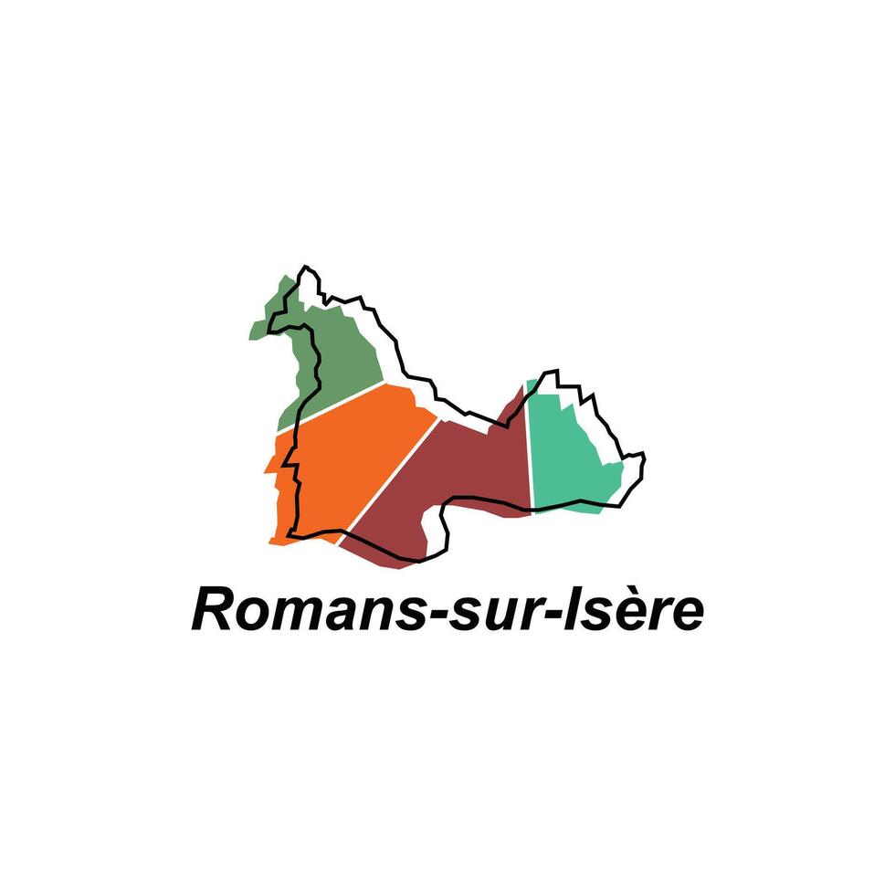 Romans sur Isere map. vector map of France capital Country colorful design, illustration design template on white background