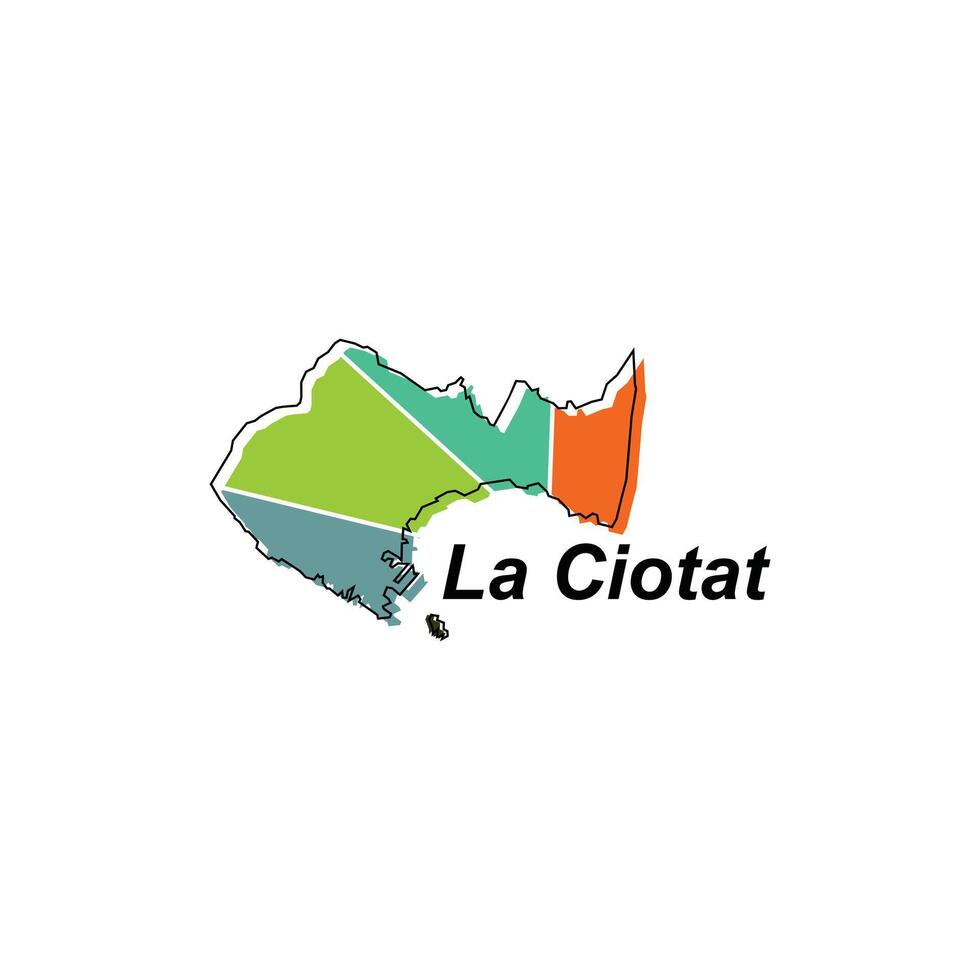 La Ciotat City of France map vector illustration, vector template with outline graphic sketch style isolated on white background