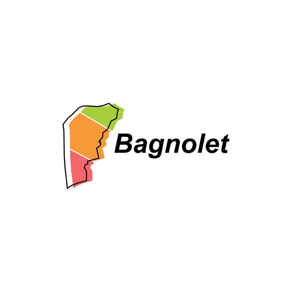 Bagnolet map. vector map of France capital Country colorful design, illustration design template on white background