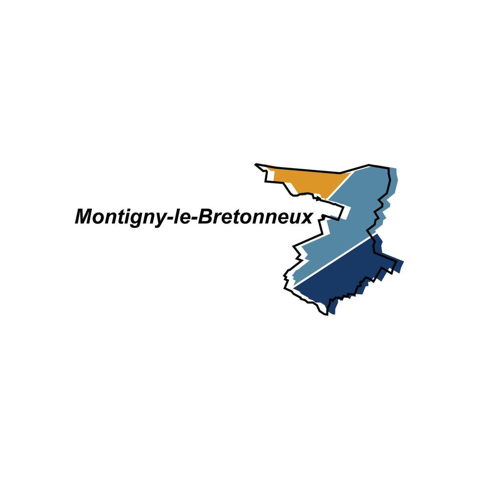 Montigny le Bretonneux map. vector map of France capital Country colorful design, illustration design template on white background