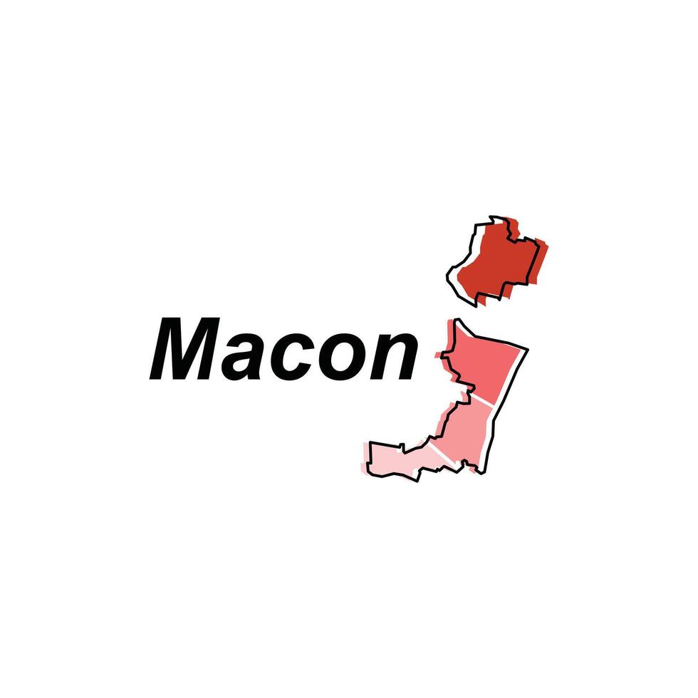 Macon City of France map vector illustration, vector template with outline graphic sketch style isolated on white background