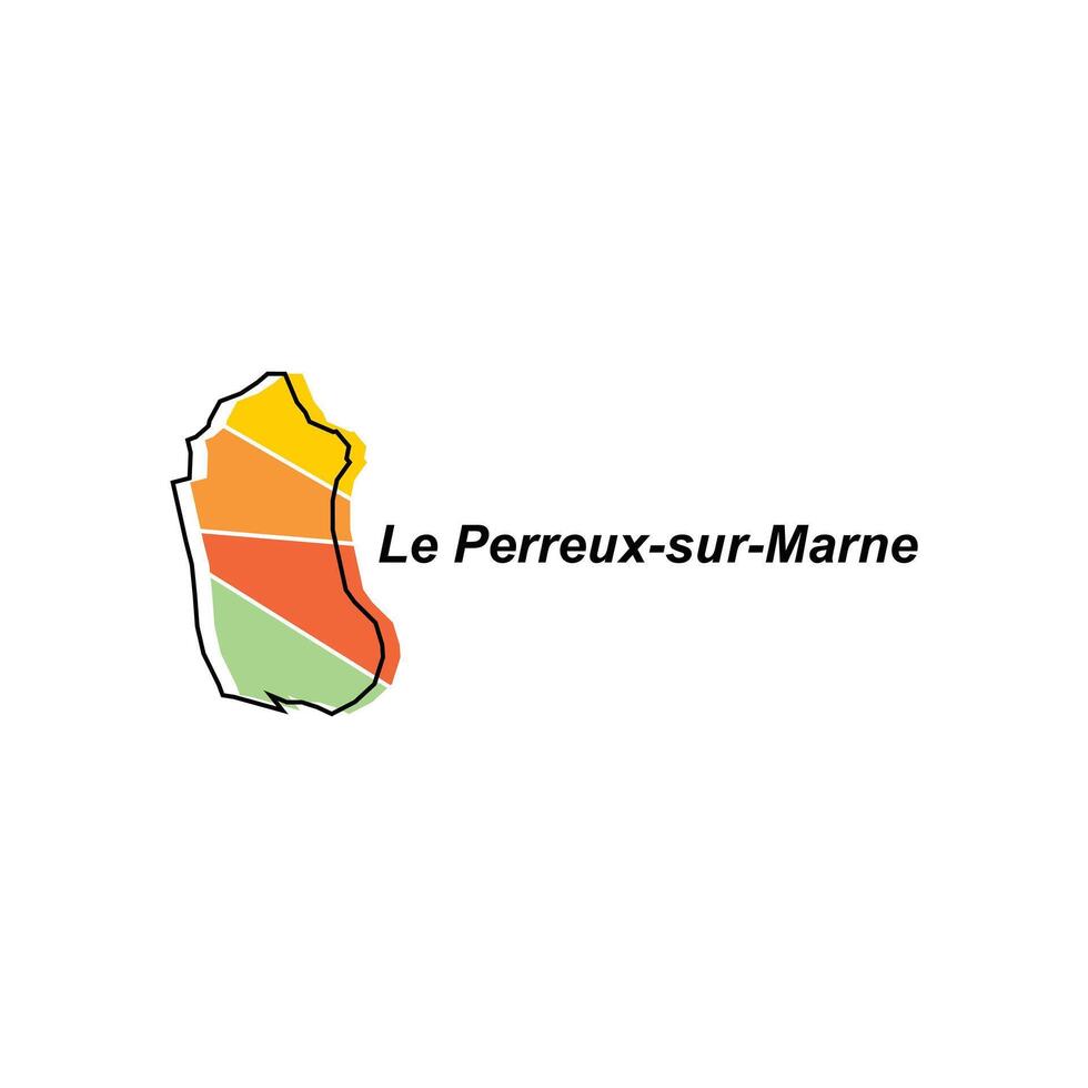 Le Perreux sur Marne map. vector map of France capital Country colorful design, illustration design template on white background