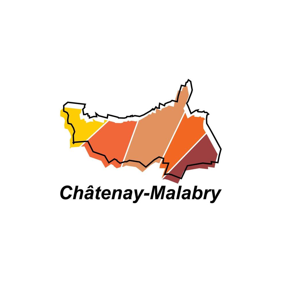 Chatenay Malabry City of France map vector illustration, vector template with outline graphic sketch style isolated on white background