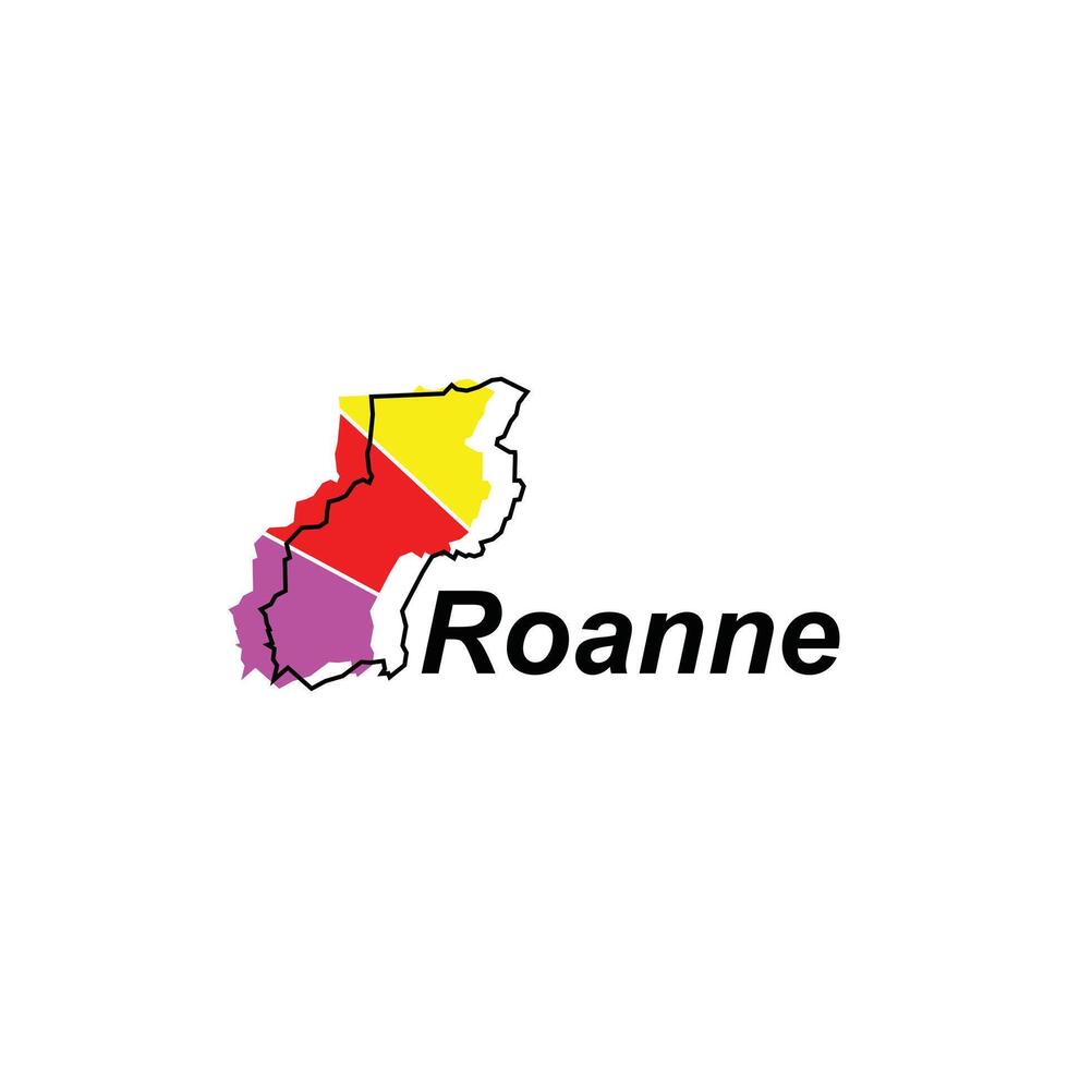 Roanne City of France map vector illustration, vector template with outline graphic sketch style isolated on white background