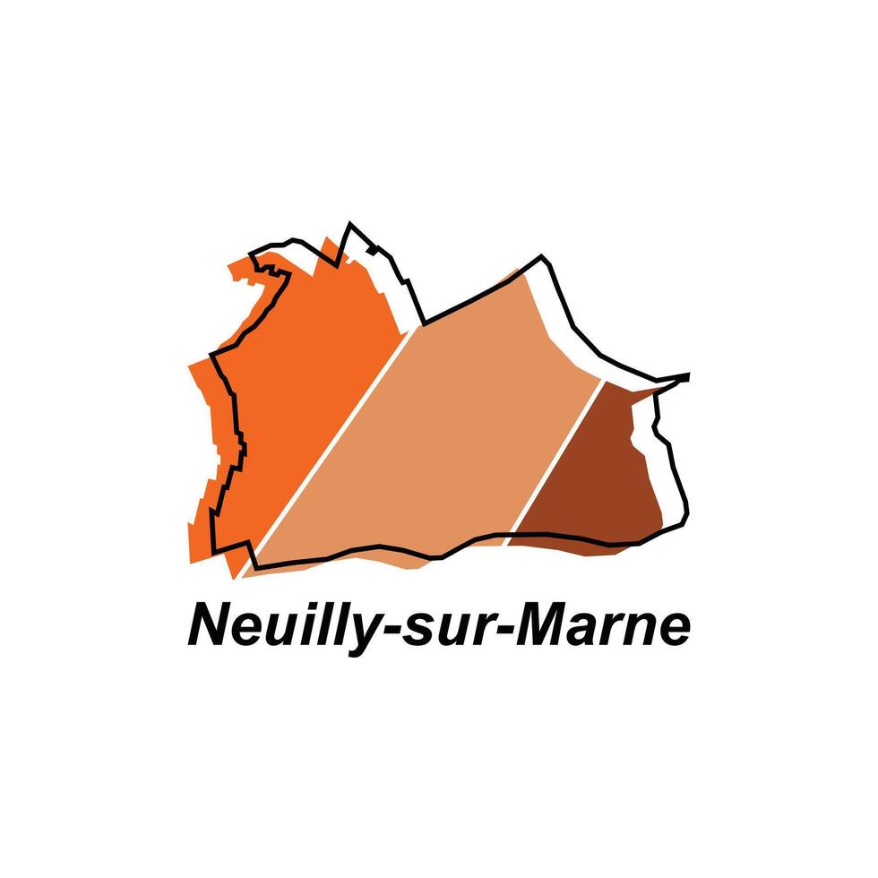 Neuilly Sur Marne City of France map vector illustration, vector template with outline graphic sketch style isolated on white background